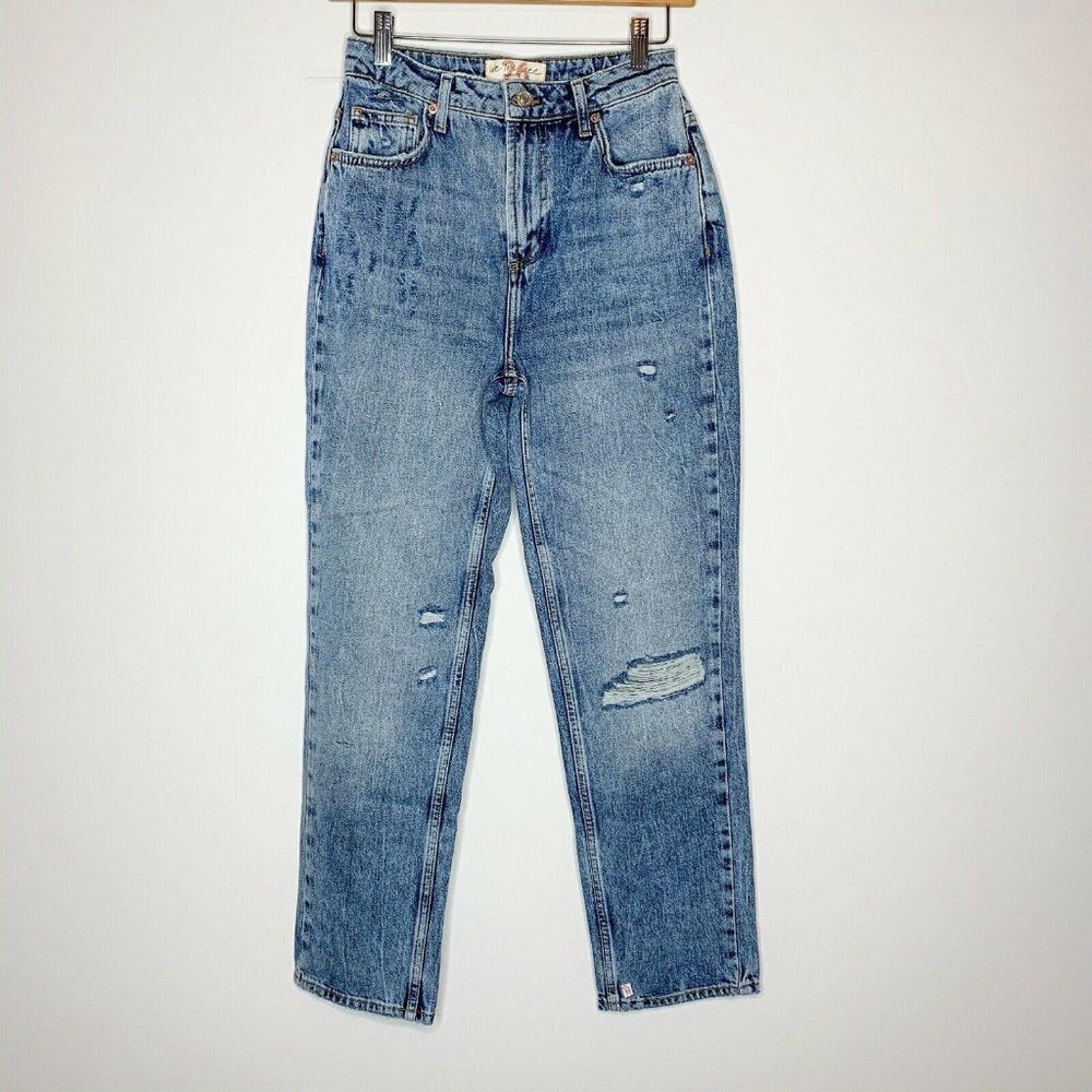 We the Free‎ Jeans Women Size 26 Dakota Straight Leg Distressed High Rise NWOT